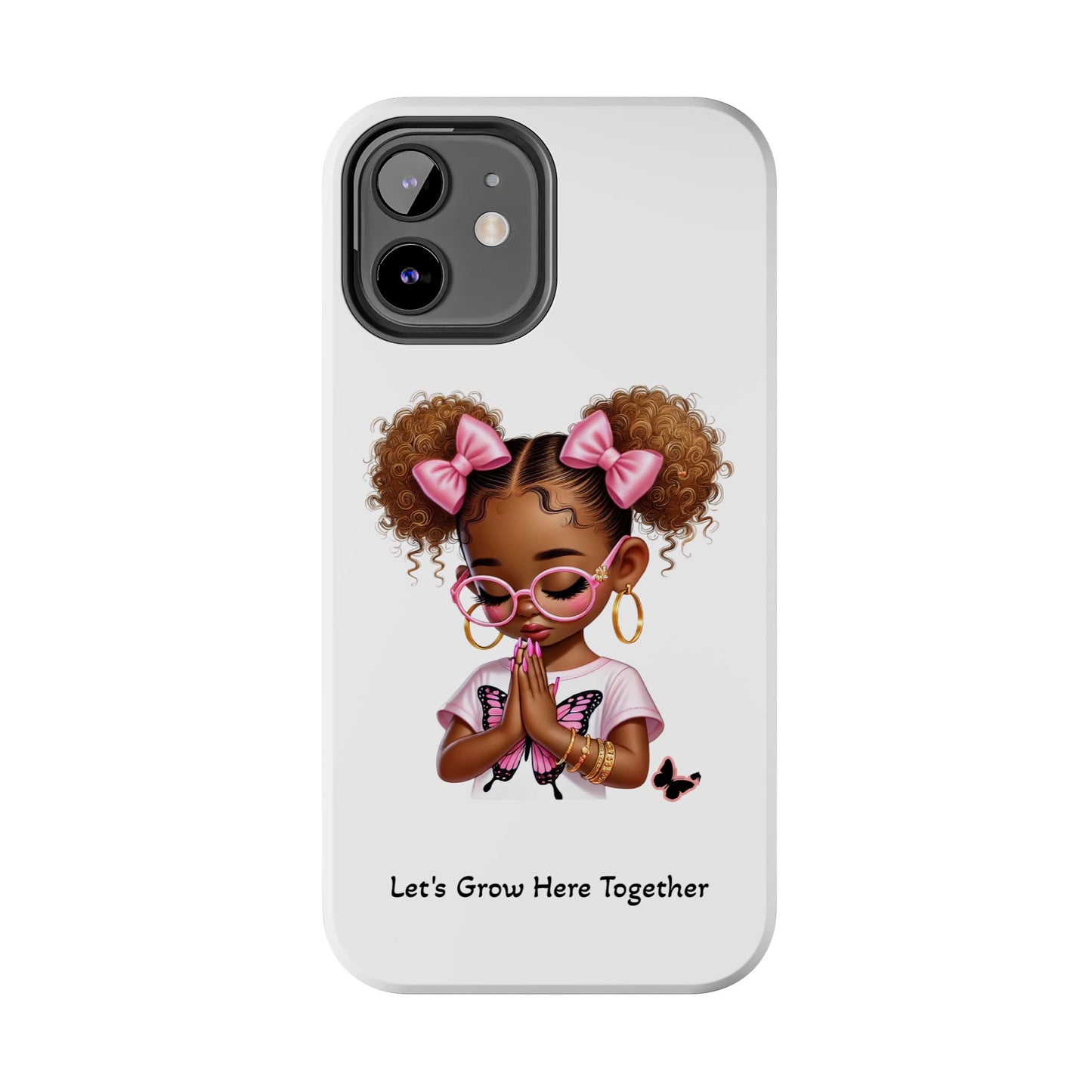 Cute Inspirational Phone Case, Tough Phone Cases, Personalized Gift, Butterfly Design, Kids & Teens, Empowerment Gifts