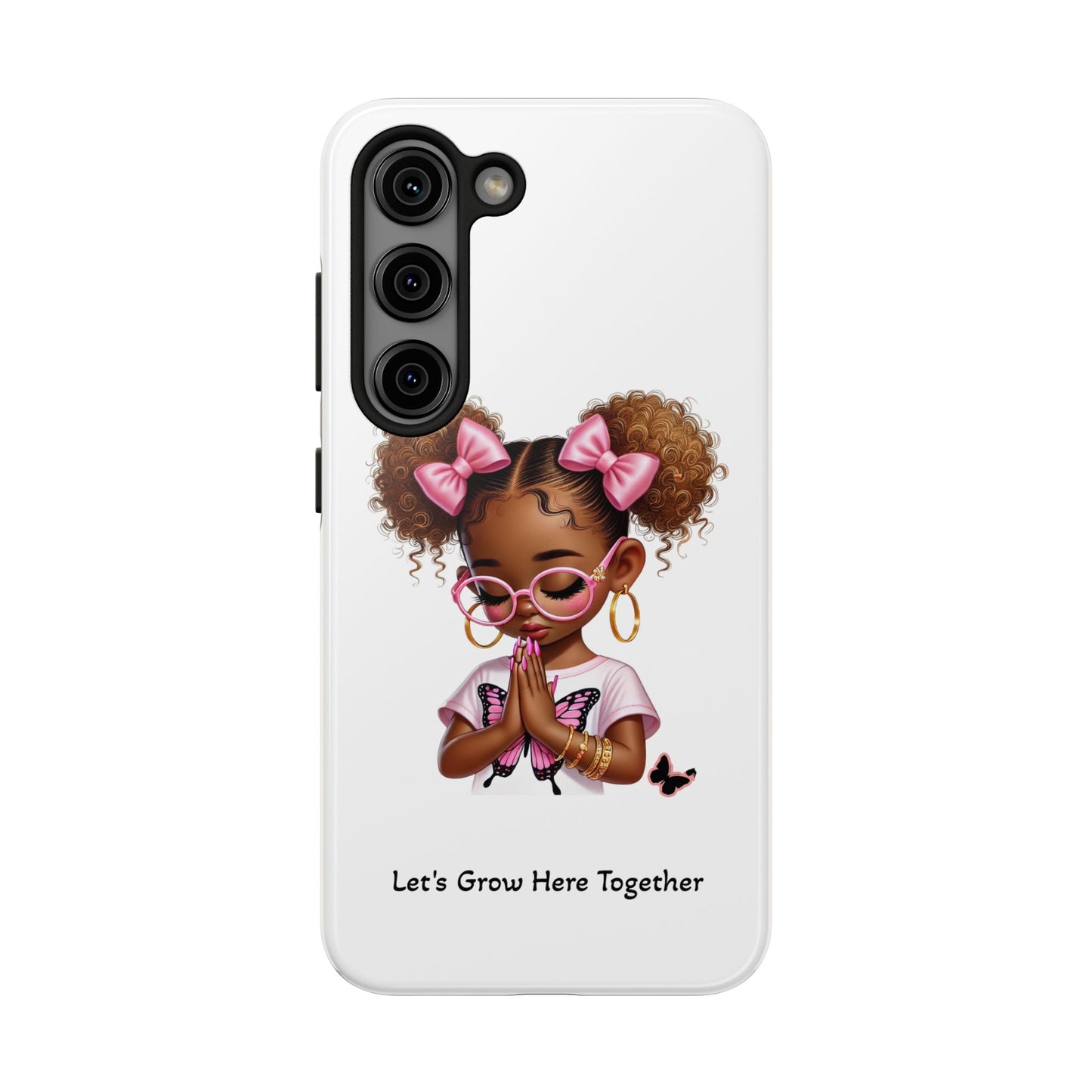 Cute Inspirational Phone Case, Tough Phone Cases, Personalized Gift, Butterfly Design, Kids & Teens, Empowerment Gifts