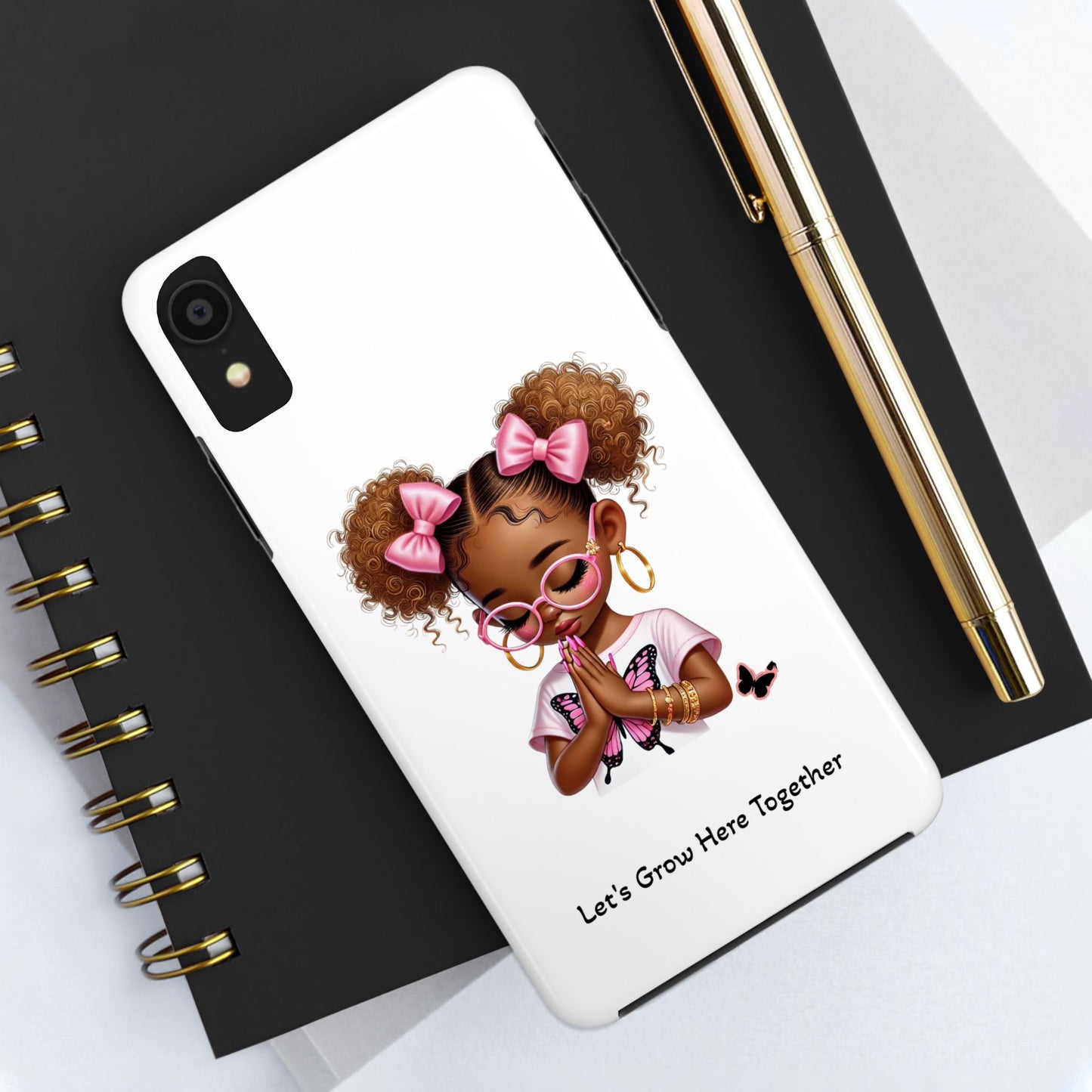 Cute Inspirational Phone Case, Tough Phone Cases, Personalized Gift, Butterfly Design, Kids & Teens, Empowerment Gifts