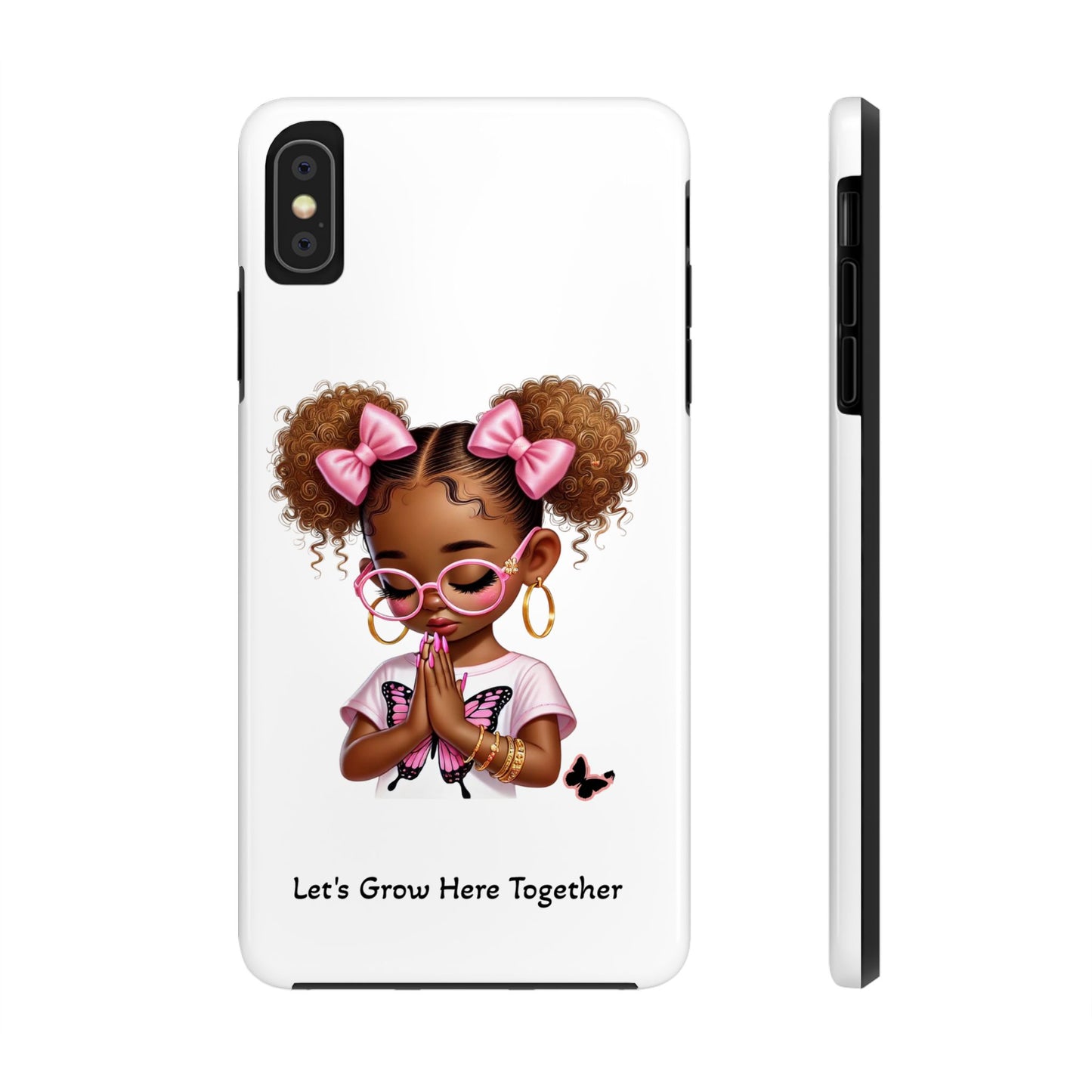 Cute Inspirational Phone Case, Tough Phone Cases, Personalized Gift, Butterfly Design, Kids & Teens, Empowerment Gifts