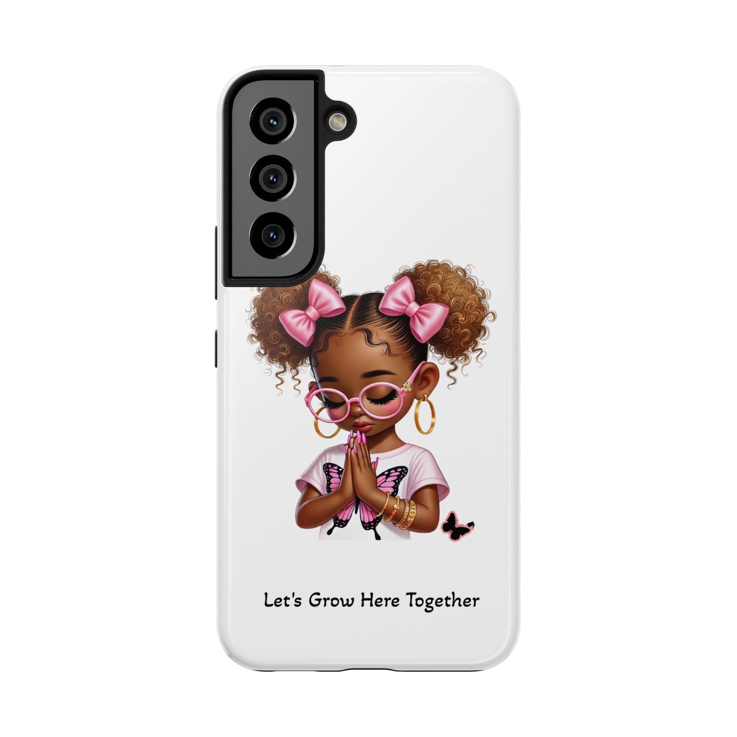 Cute Inspirational Phone Case, Tough Phone Cases, Personalized Gift, Butterfly Design, Kids & Teens, Empowerment Gifts