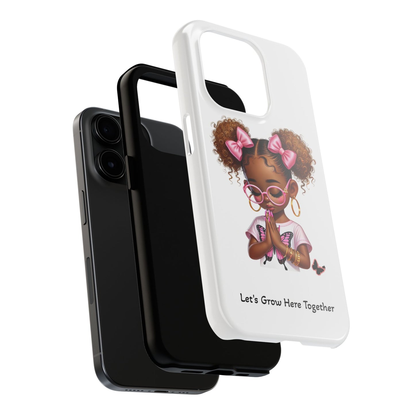 Cute Inspirational Phone Case, Tough Phone Cases, Personalized Gift, Butterfly Design, Kids & Teens, Empowerment Gifts