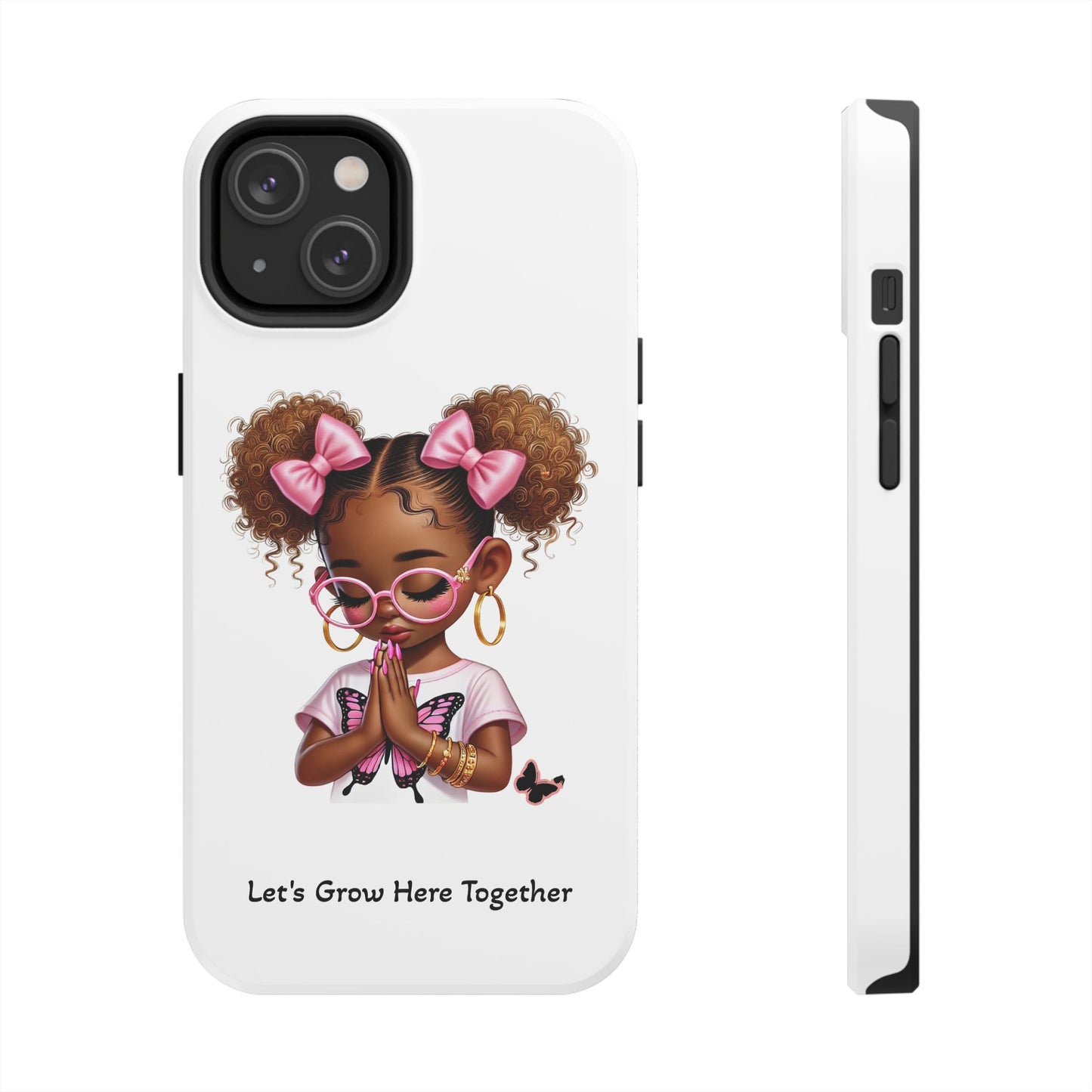 Cute Inspirational Phone Case, Tough Phone Cases, Personalized Gift, Butterfly Design, Kids & Teens, Empowerment Gifts
