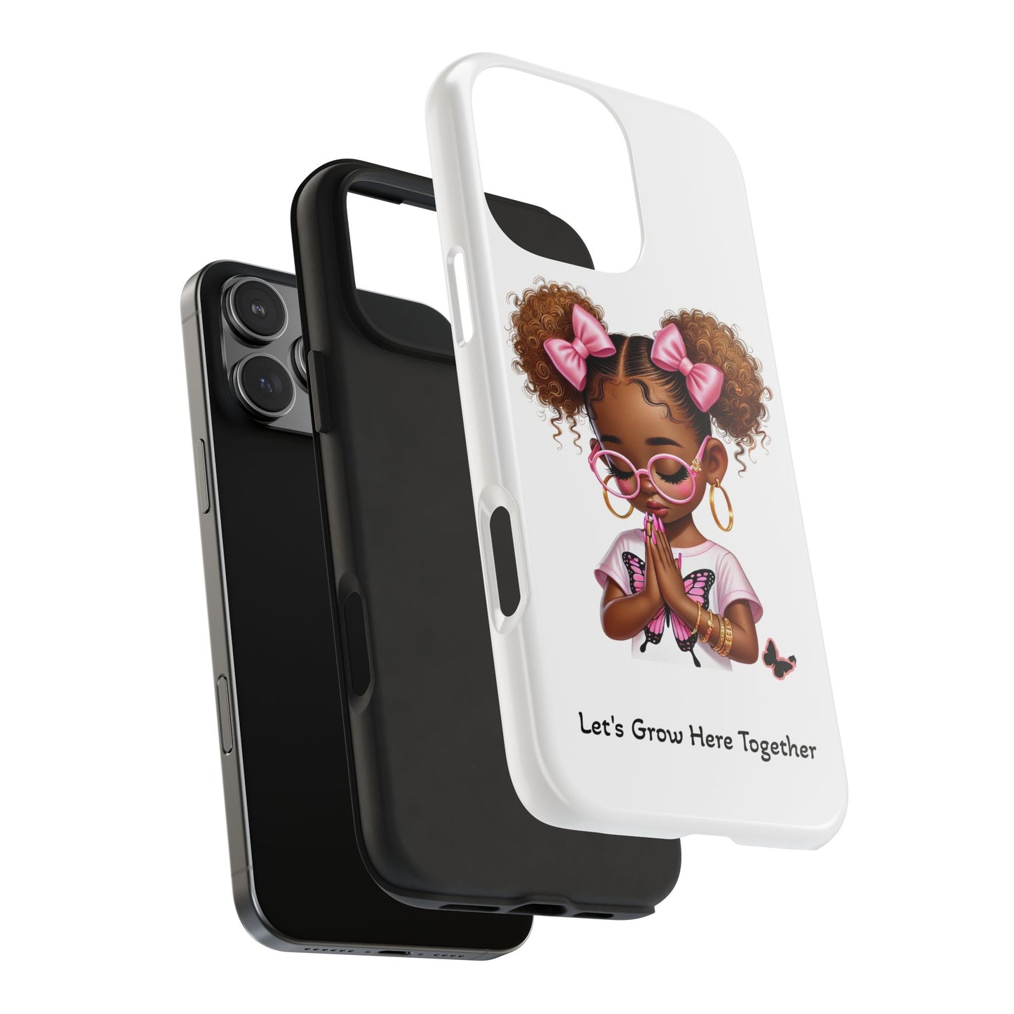 Cute Inspirational Phone Case, Tough Phone Cases, Personalized Gift, Butterfly Design, Kids & Teens, Empowerment Gifts