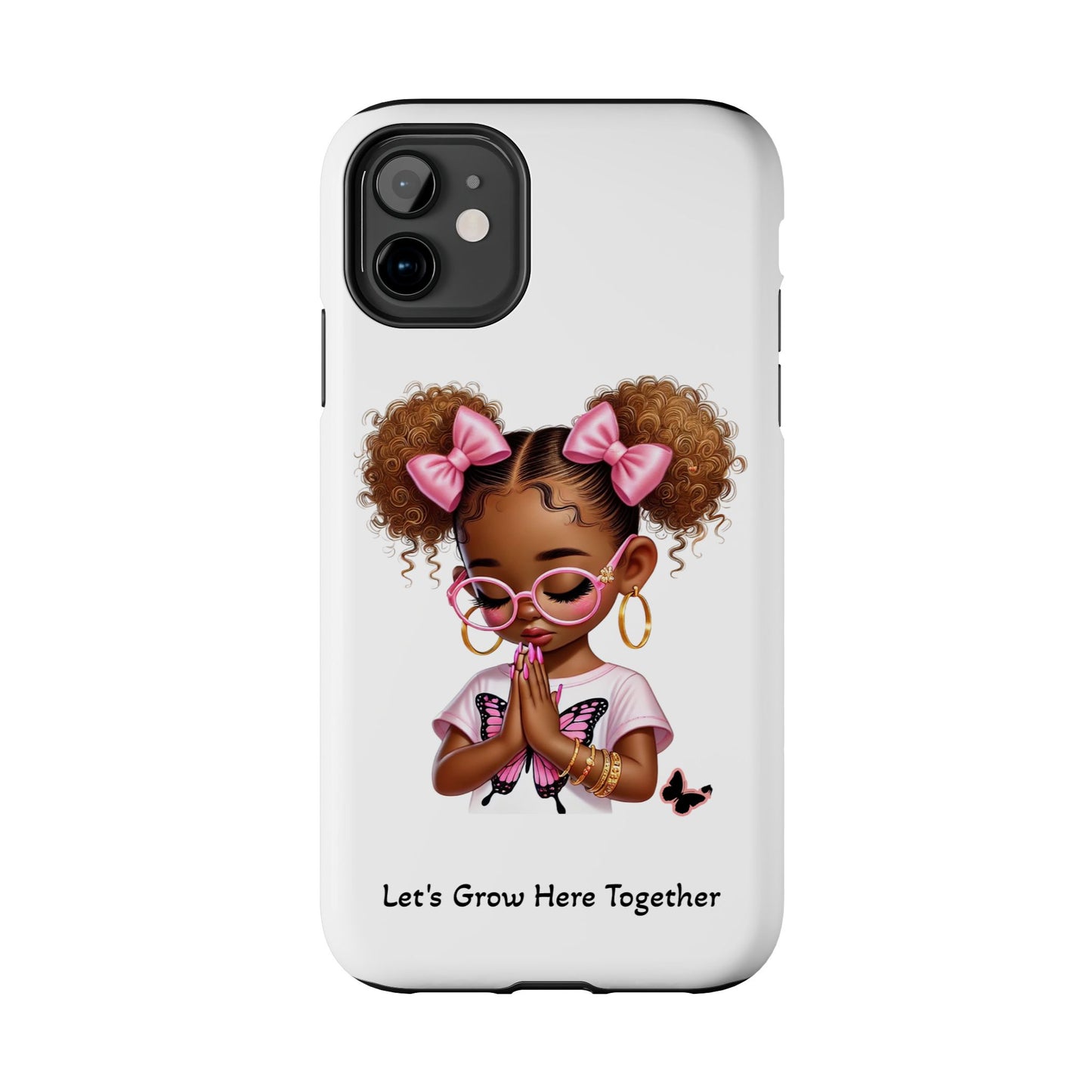 Cute Inspirational Phone Case, Tough Phone Cases, Personalized Gift, Butterfly Design, Kids & Teens, Empowerment Gifts