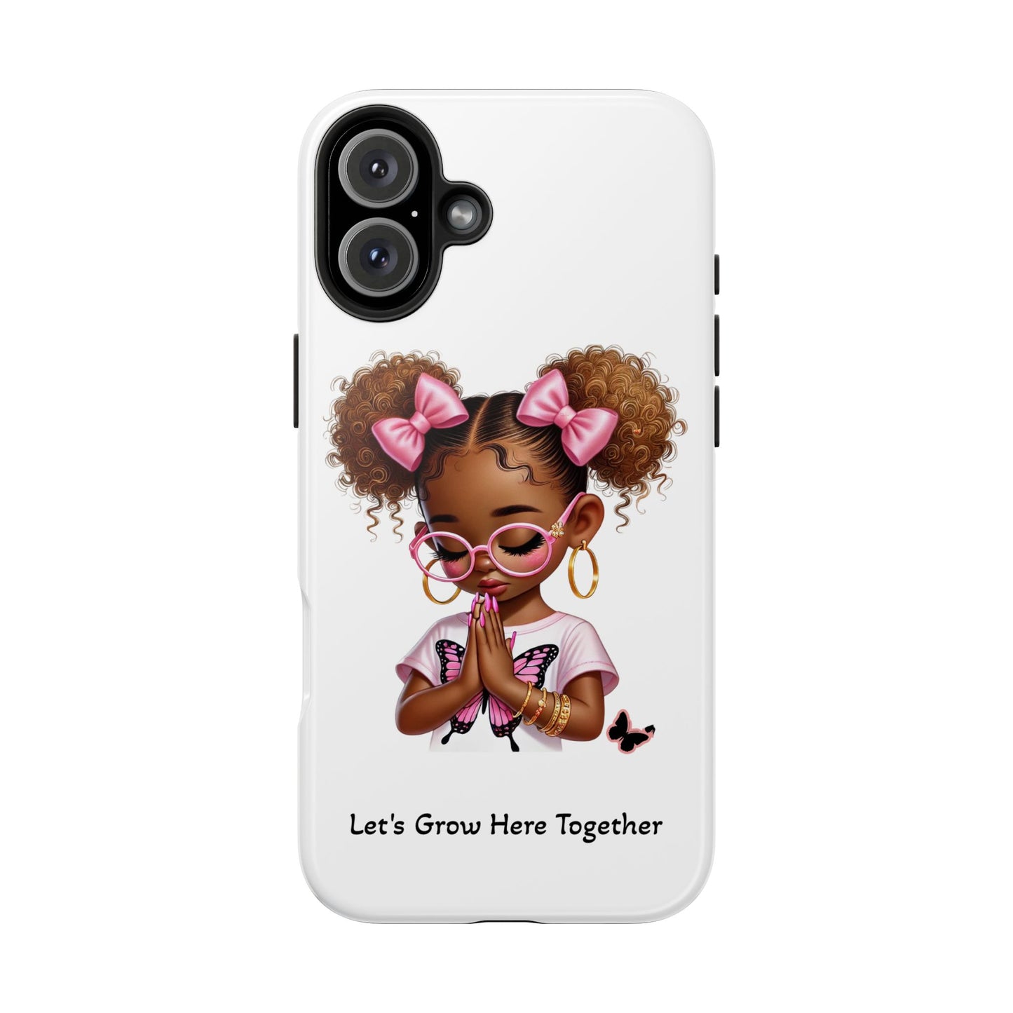 Cute Inspirational Phone Case, Tough Phone Cases, Personalized Gift, Butterfly Design, Kids & Teens, Empowerment Gifts