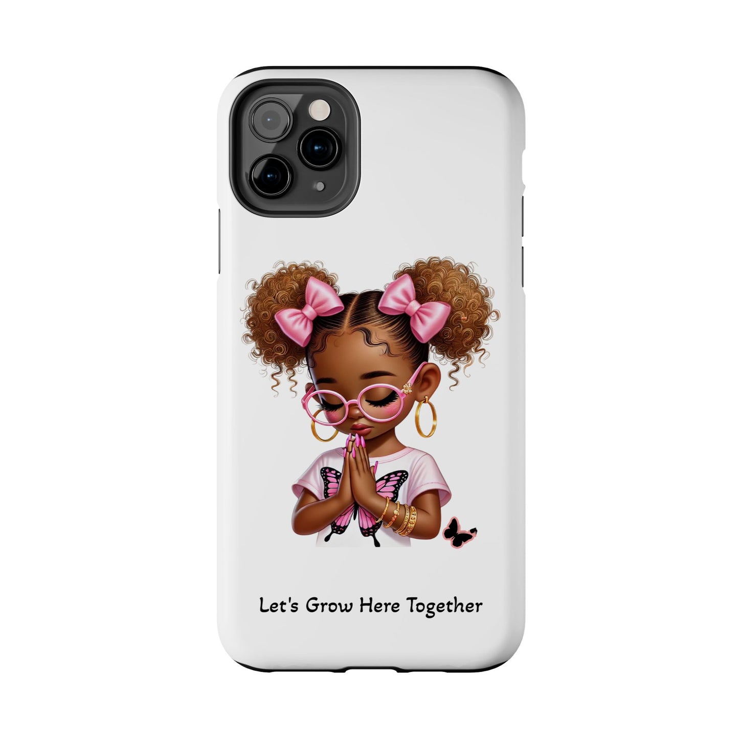 Cute Inspirational Phone Case, Tough Phone Cases, Personalized Gift, Butterfly Design, Kids & Teens, Empowerment Gifts