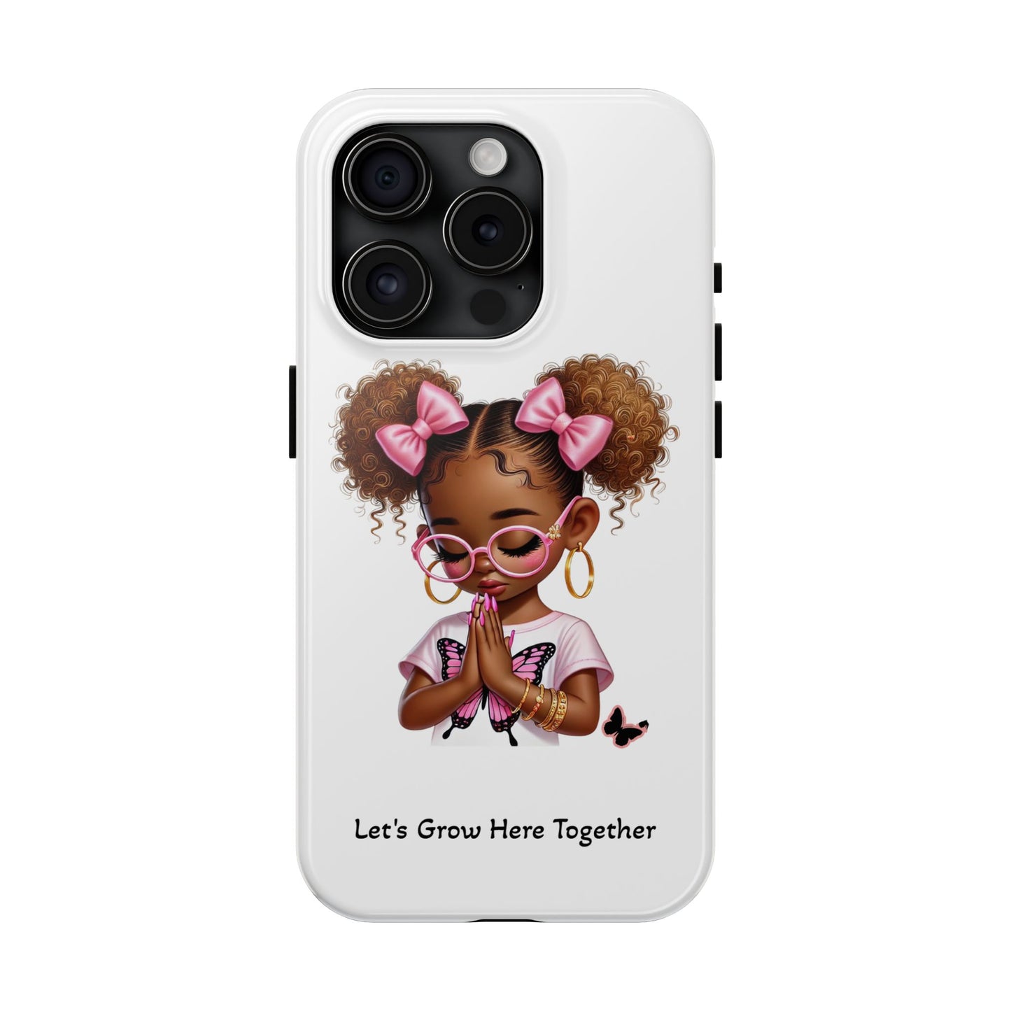 Cute Inspirational Phone Case, Tough Phone Cases, Personalized Gift, Butterfly Design, Kids & Teens, Empowerment Gifts