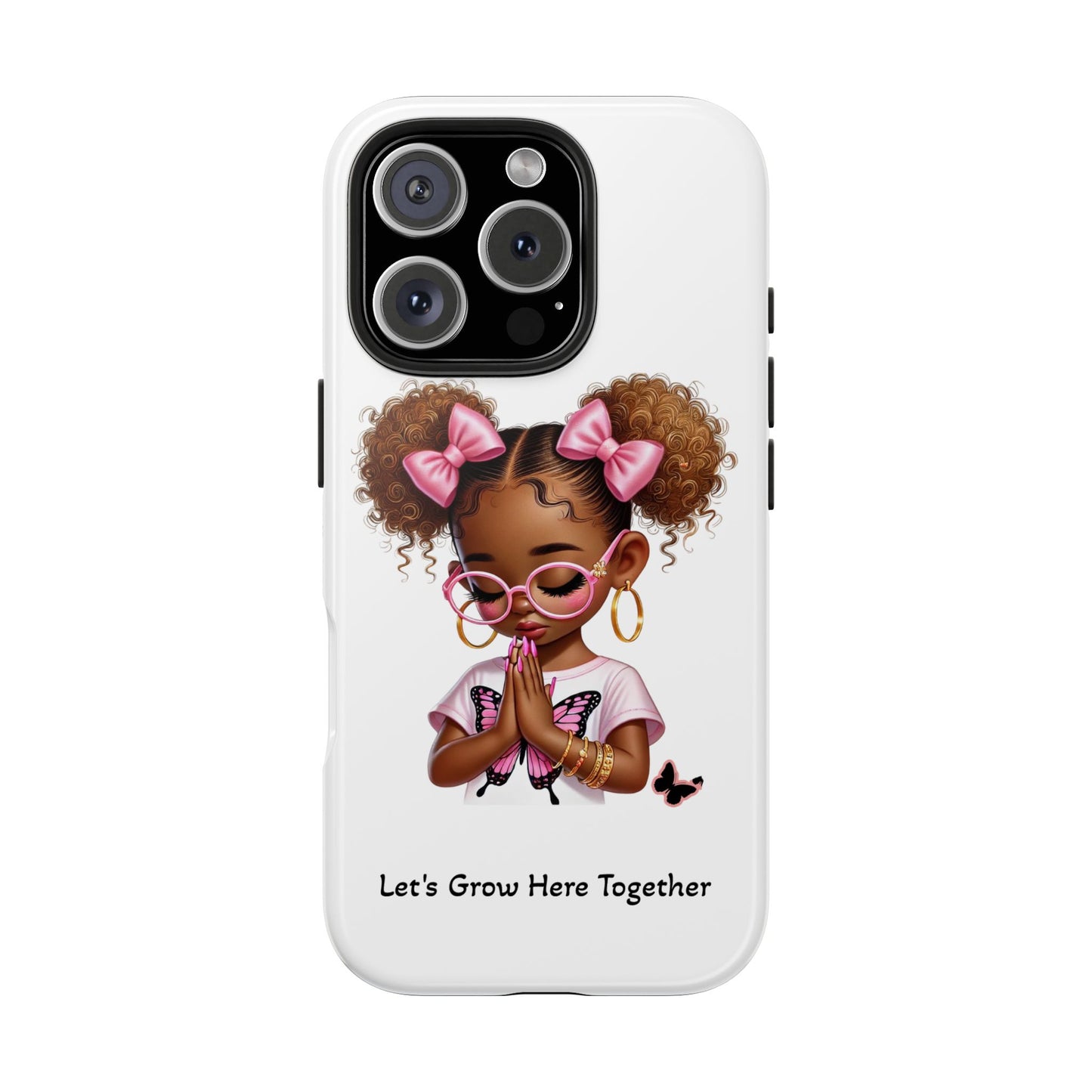 Cute Inspirational Phone Case, Tough Phone Cases, Personalized Gift, Butterfly Design, Kids & Teens, Empowerment Gifts