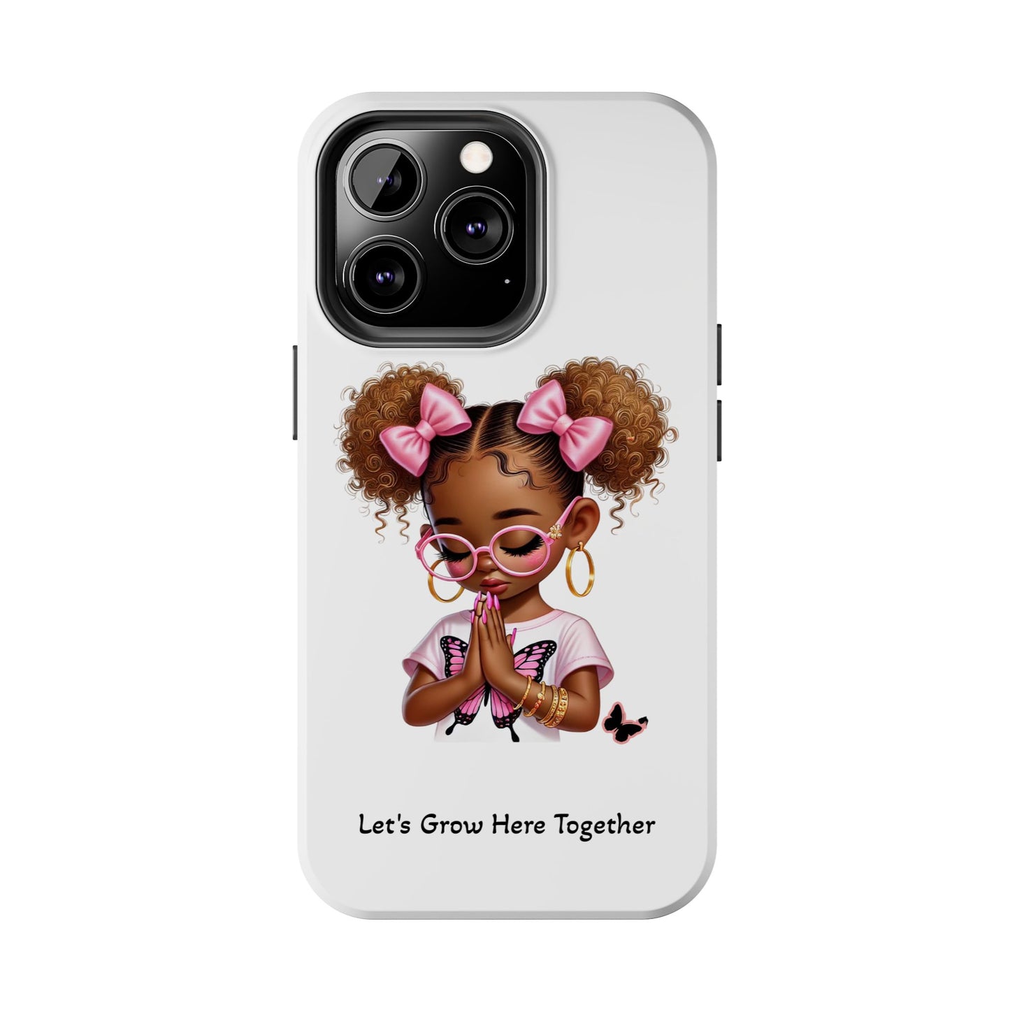 Cute Inspirational Phone Case, Tough Phone Cases, Personalized Gift, Butterfly Design, Kids & Teens, Empowerment Gifts