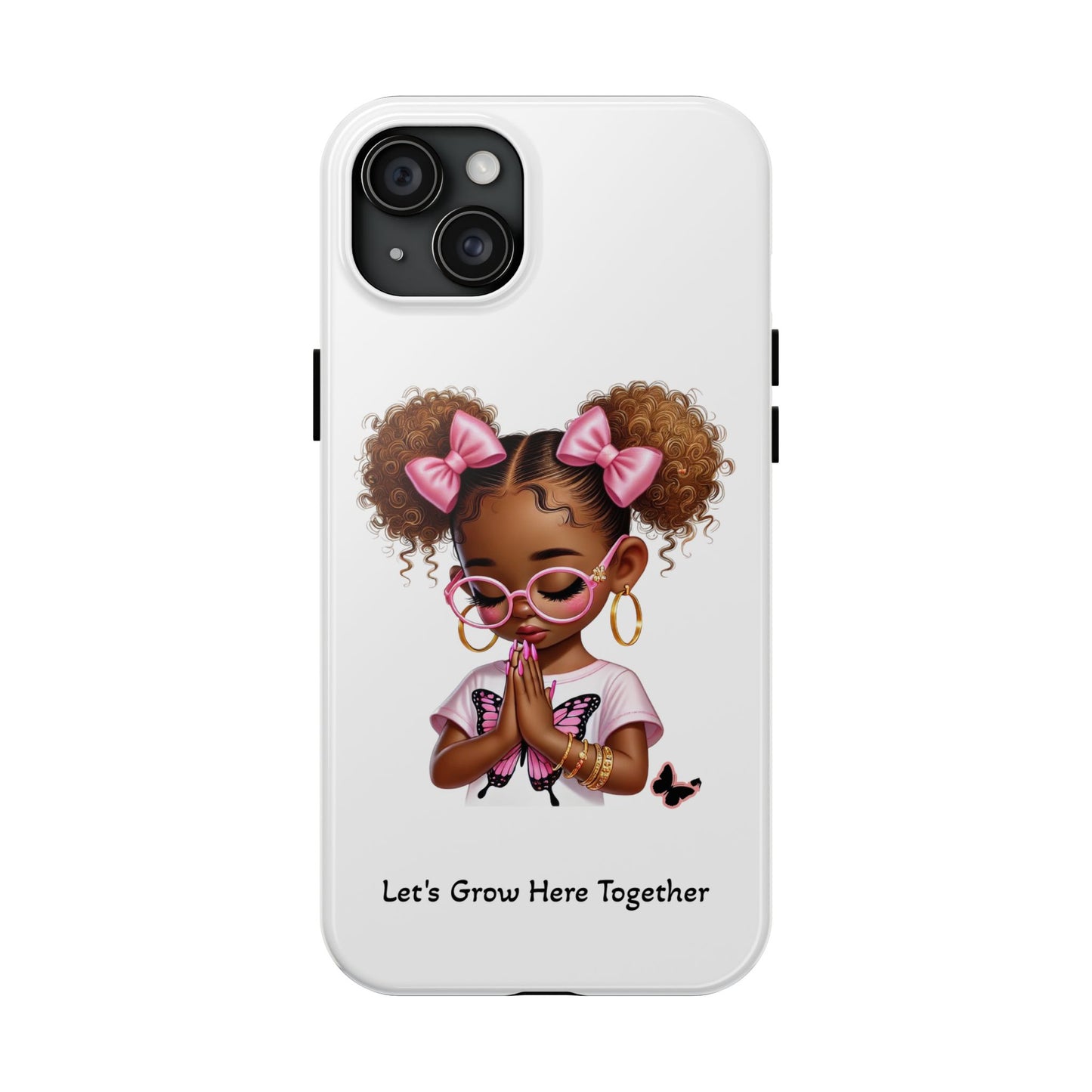Cute Inspirational Phone Case, Tough Phone Cases, Personalized Gift, Butterfly Design, Kids & Teens, Empowerment Gifts