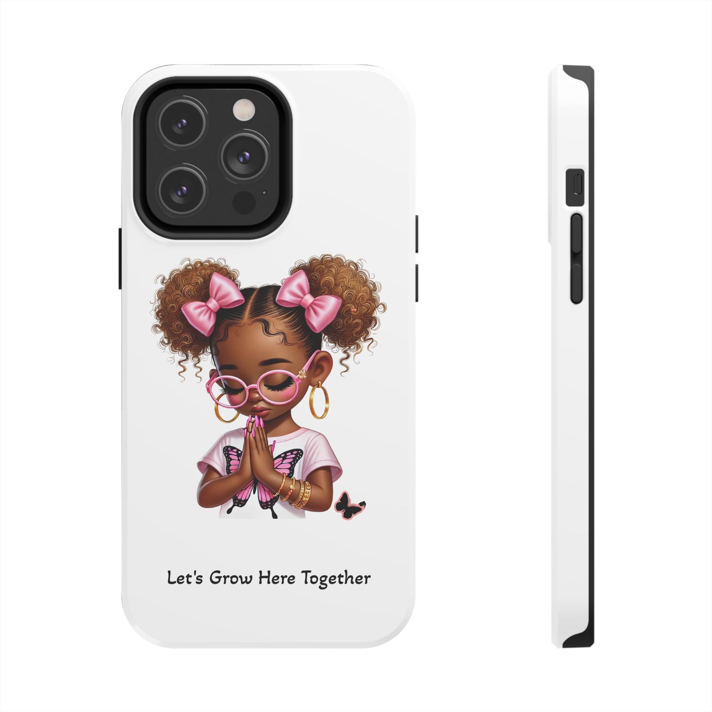 Cute Inspirational Phone Case, Tough Phone Cases, Personalized Gift, Butterfly Design, Kids & Teens, Empowerment Gifts