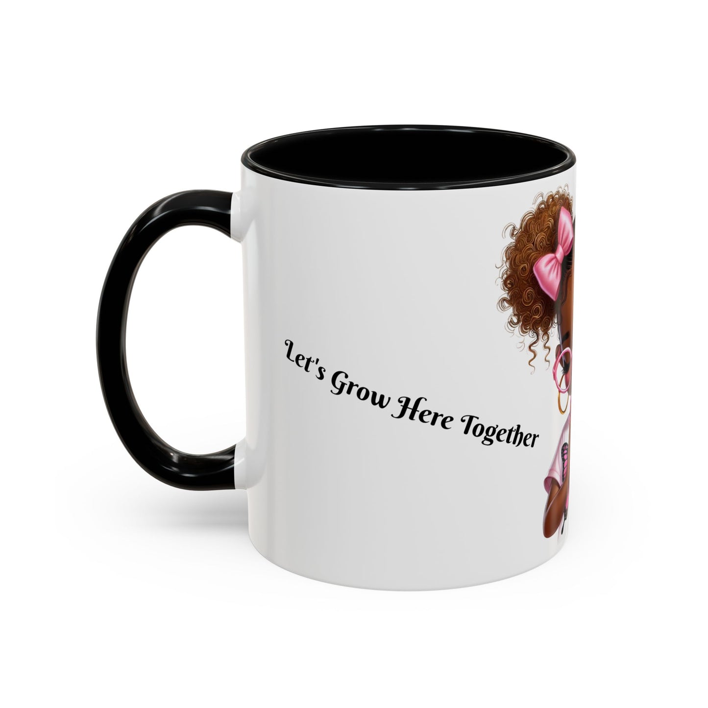 Empowering Accent Coffee Mug, Black Handle Mug, Inspirational Gift for Moms, Motivational Mug for Her, Birthday & Friendship Gift