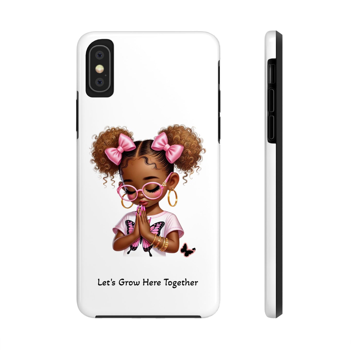 Cute Inspirational Phone Case, Tough Phone Cases, Personalized Gift, Butterfly Design, Kids & Teens, Empowerment Gifts
