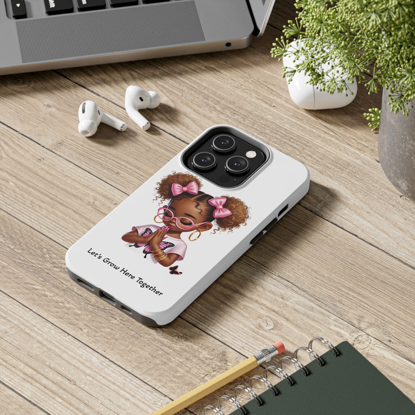 Cute Inspirational Phone Case, Tough Phone Cases, Personalized Gift, Butterfly Design, Kids & Teens, Empowerment Gifts