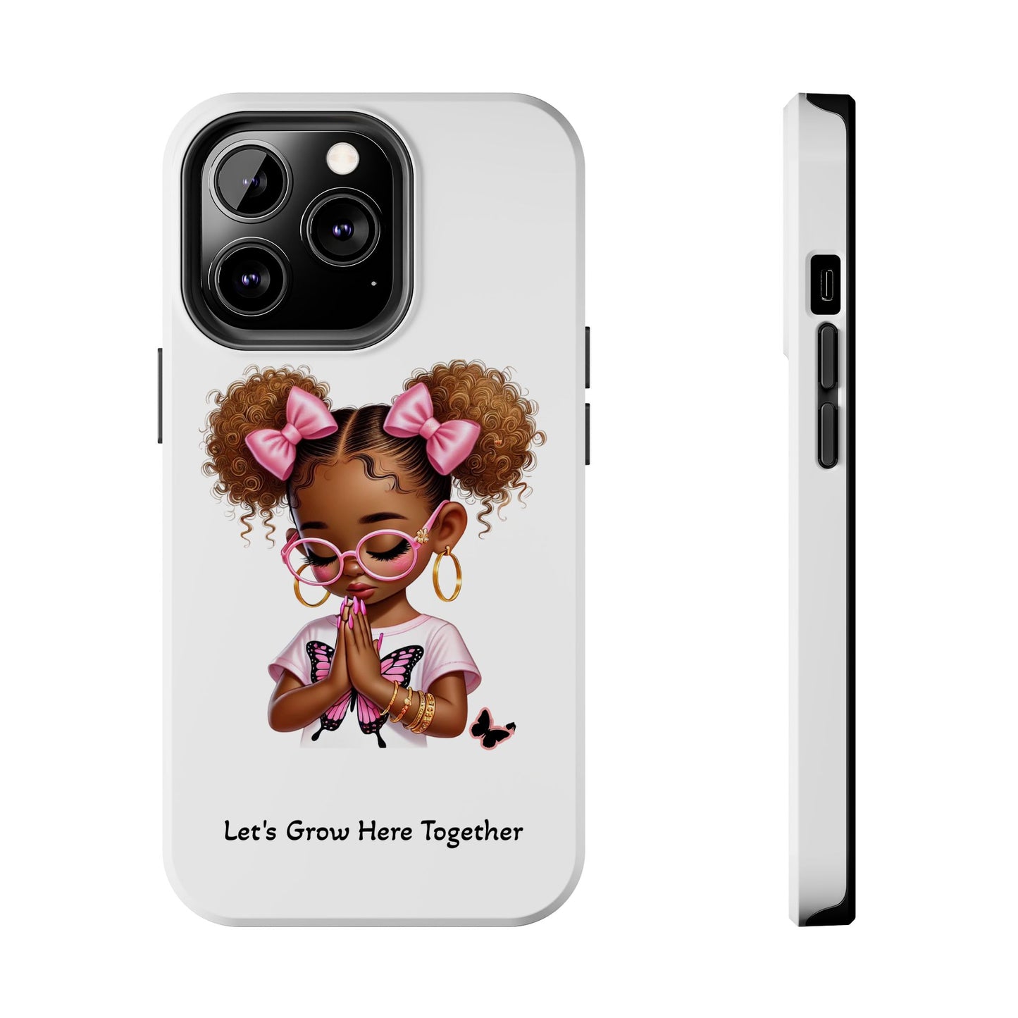 Cute Inspirational Phone Case, Tough Phone Cases, Personalized Gift, Butterfly Design, Kids & Teens, Empowerment Gifts