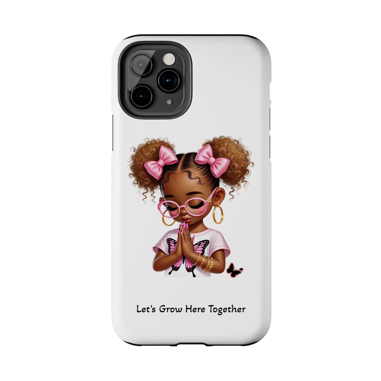 Cute Inspirational Phone Case, Tough Phone Cases, Personalized Gift, Butterfly Design, Kids & Teens, Empowerment Gifts