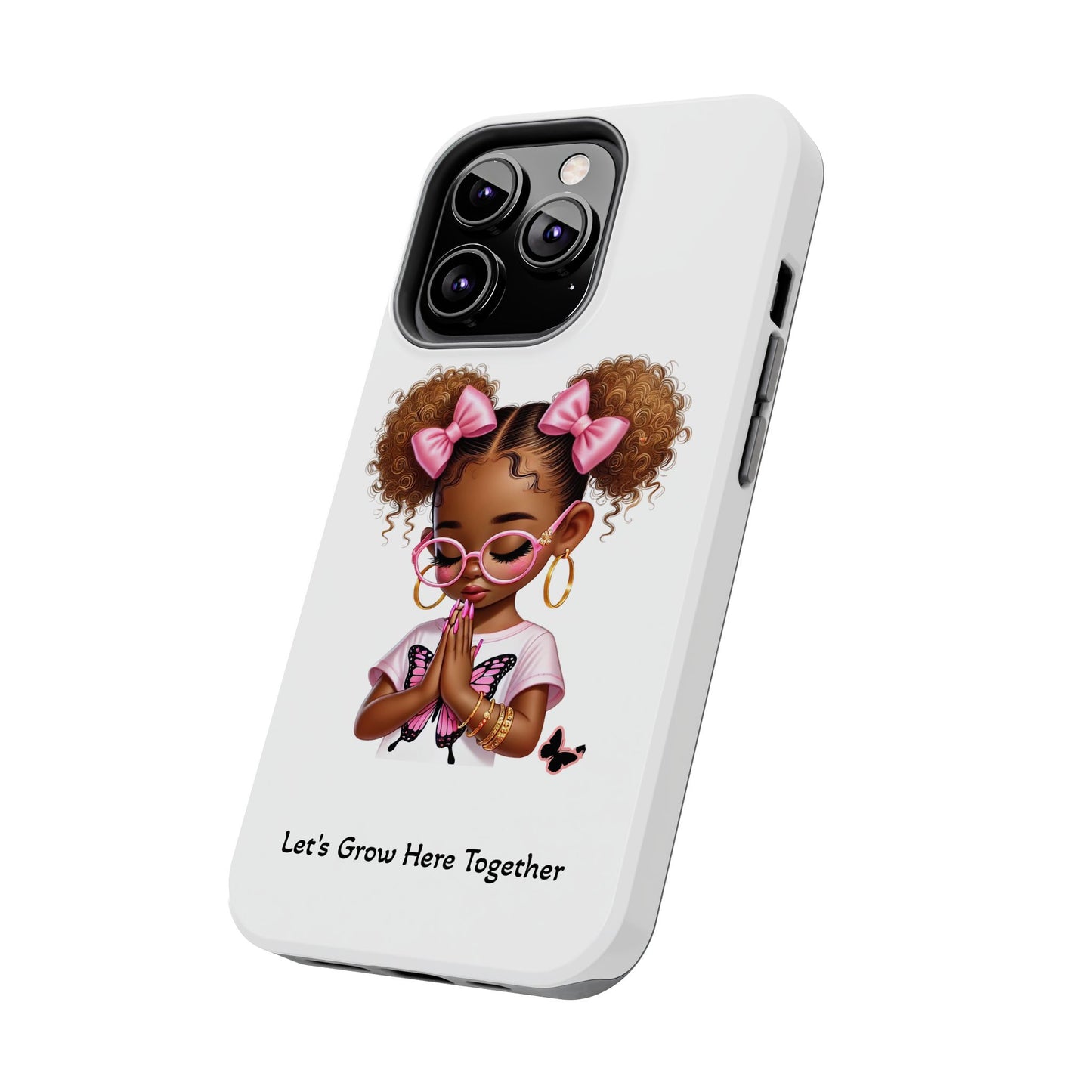 Cute Inspirational Phone Case, Tough Phone Cases, Personalized Gift, Butterfly Design, Kids & Teens, Empowerment Gifts