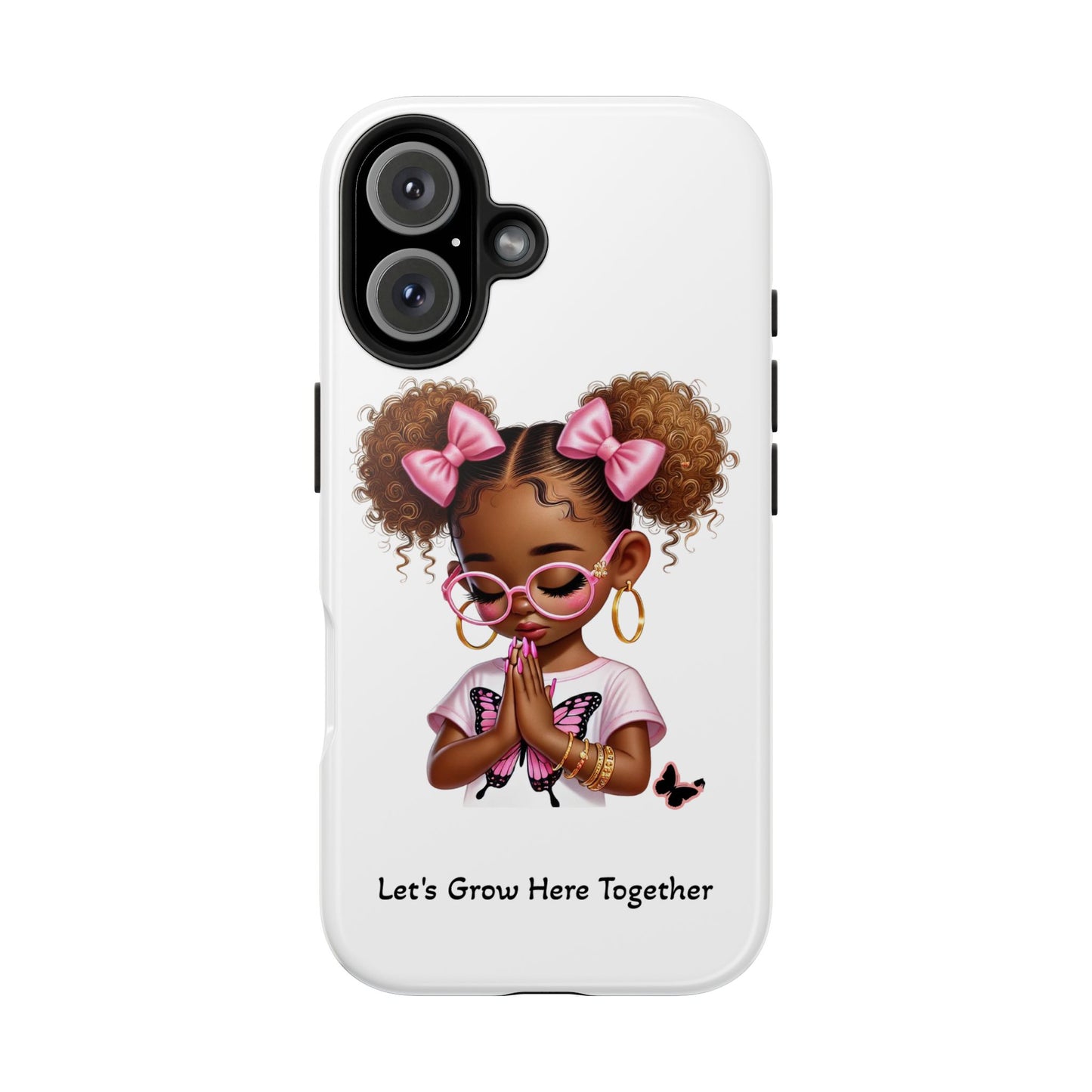 Cute Inspirational Phone Case, Tough Phone Cases, Personalized Gift, Butterfly Design, Kids & Teens, Empowerment Gifts