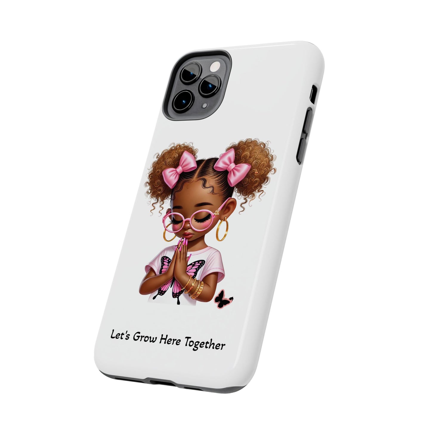 Cute Inspirational Phone Case, Tough Phone Cases, Personalized Gift, Butterfly Design, Kids & Teens, Empowerment Gifts