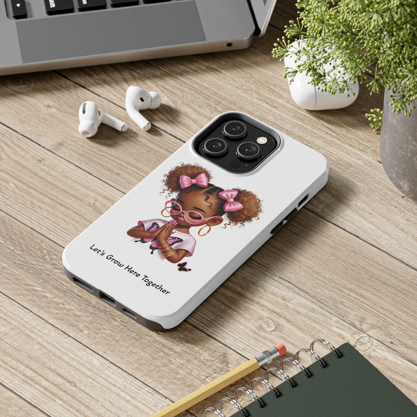 Cute Inspirational Phone Case, Tough Phone Cases, Personalized Gift, Butterfly Design, Kids & Teens, Empowerment Gifts