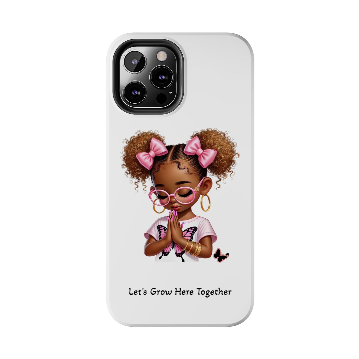 Cute Inspirational Phone Case, Tough Phone Cases, Personalized Gift, Butterfly Design, Kids & Teens, Empowerment Gifts