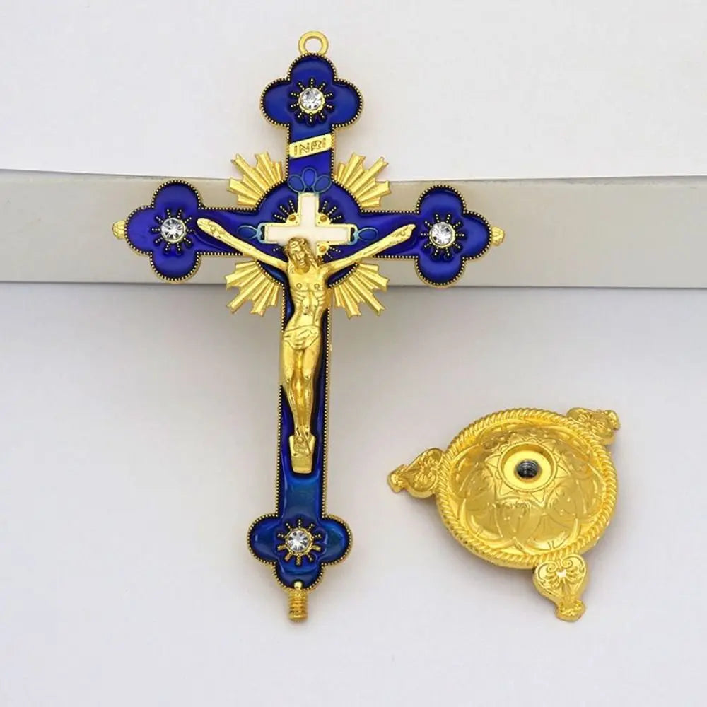 Gold Catholic INRI Budded Wall Crosses Christian Latin Cross Fleuree Prayer Church Decor Hanging Crucifix