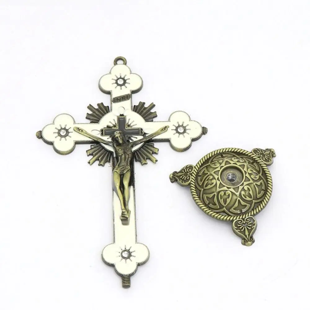 Gold Catholic INRI Budded Wall Crosses Christian Latin Cross Fleuree Prayer Church Decor Hanging Crucifix
