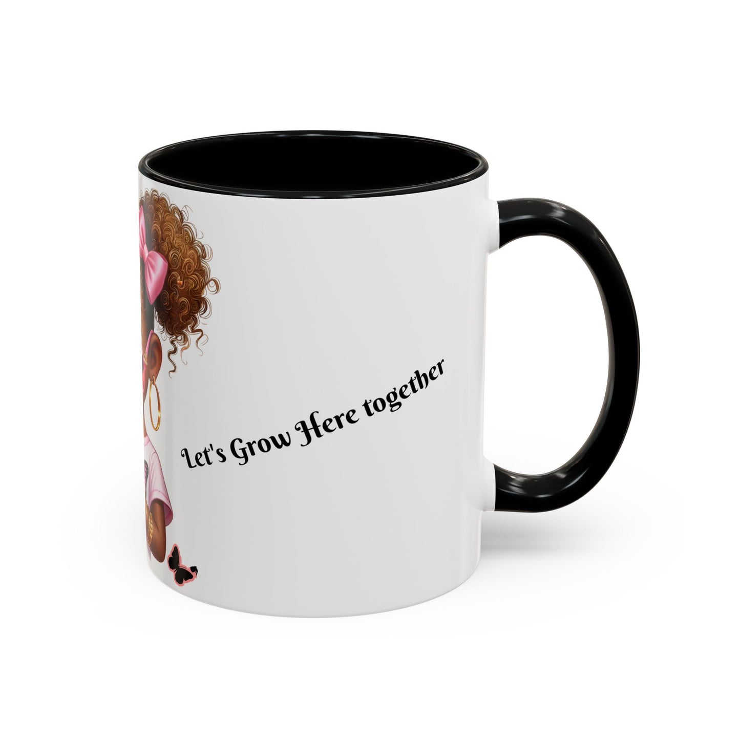 Empowering Accent Coffee Mug, Black Handle Mug, Inspirational Gift for Moms, Motivational Mug for Her, Birthday & Friendship Gift