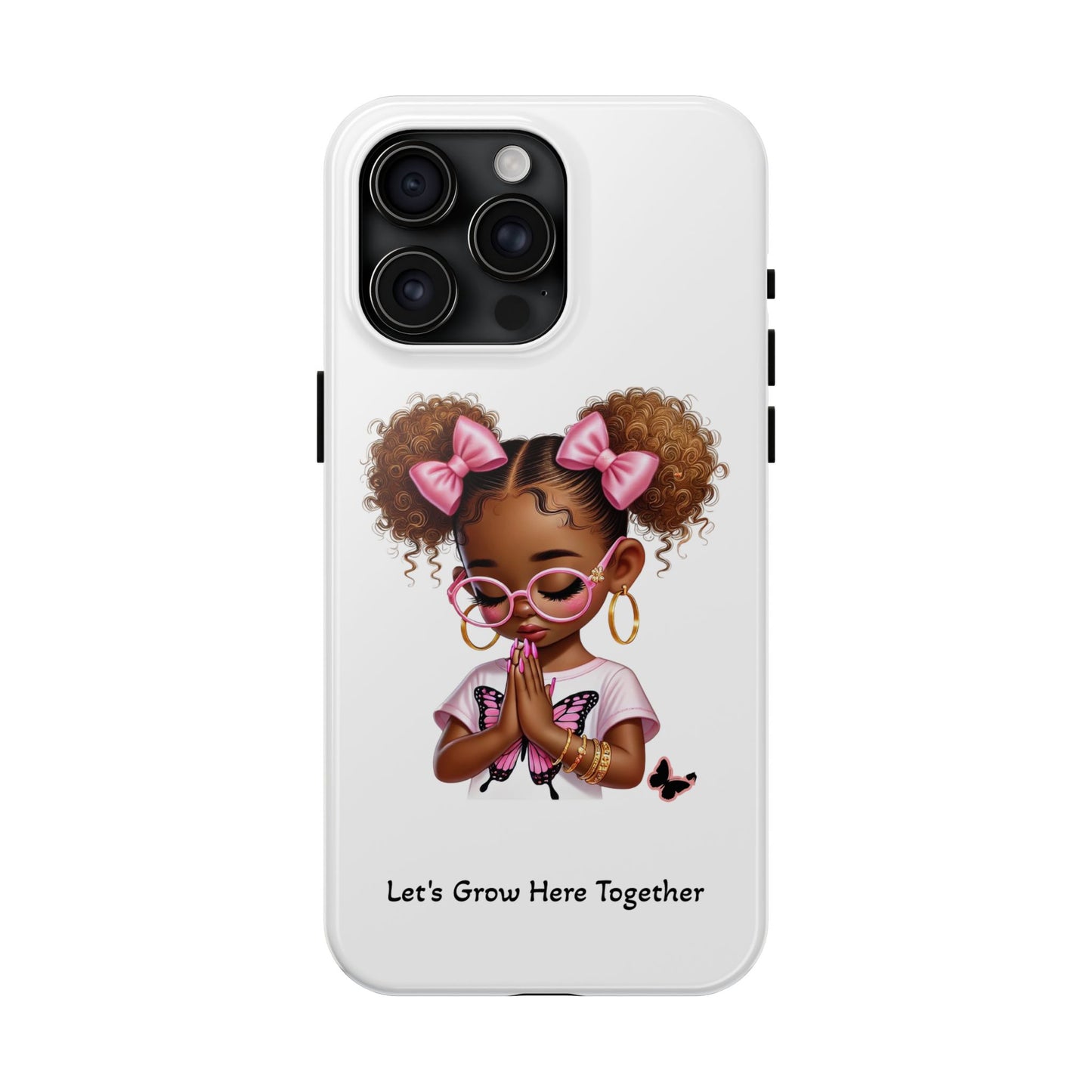 Cute Inspirational Phone Case, Tough Phone Cases, Personalized Gift, Butterfly Design, Kids & Teens, Empowerment Gifts