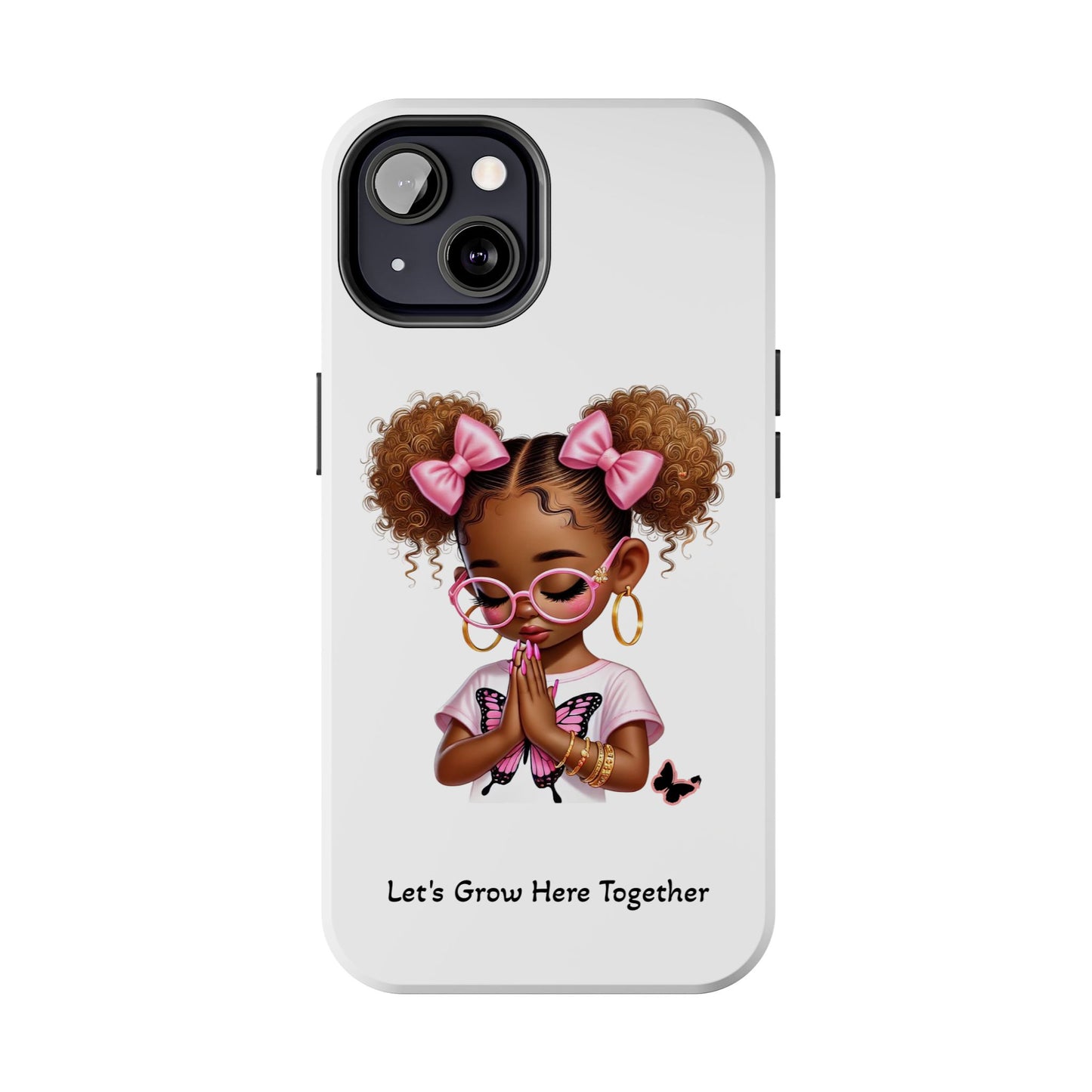 Cute Inspirational Phone Case, Tough Phone Cases, Personalized Gift, Butterfly Design, Kids & Teens, Empowerment Gifts