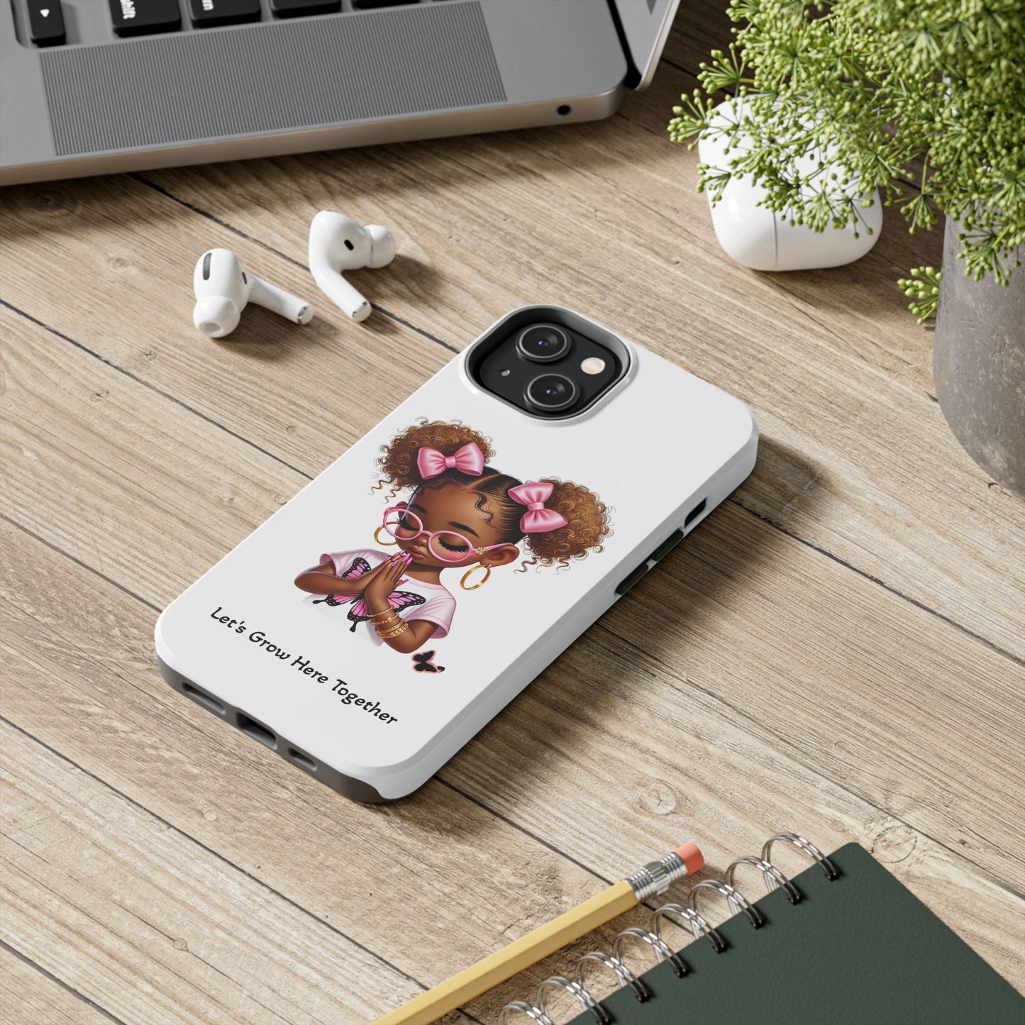 Cute Inspirational Phone Case, Tough Phone Cases, Personalized Gift, Butterfly Design, Kids & Teens, Empowerment Gifts
