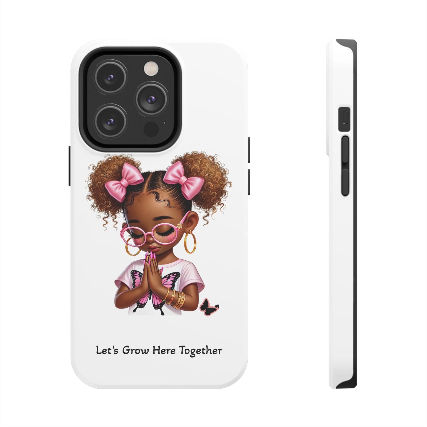 Cute Inspirational Phone Case, Tough Phone Cases, Personalized Gift, Butterfly Design, Kids & Teens, Empowerment Gifts