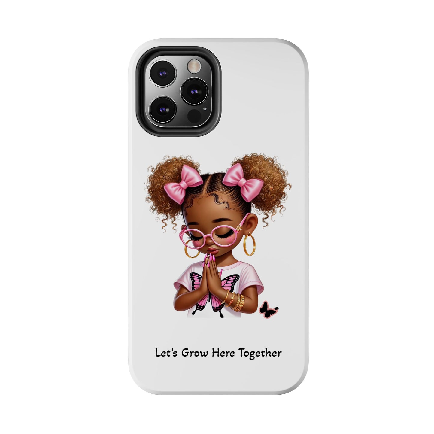 Cute Inspirational Phone Case, Tough Phone Cases, Personalized Gift, Butterfly Design, Kids & Teens, Empowerment Gifts