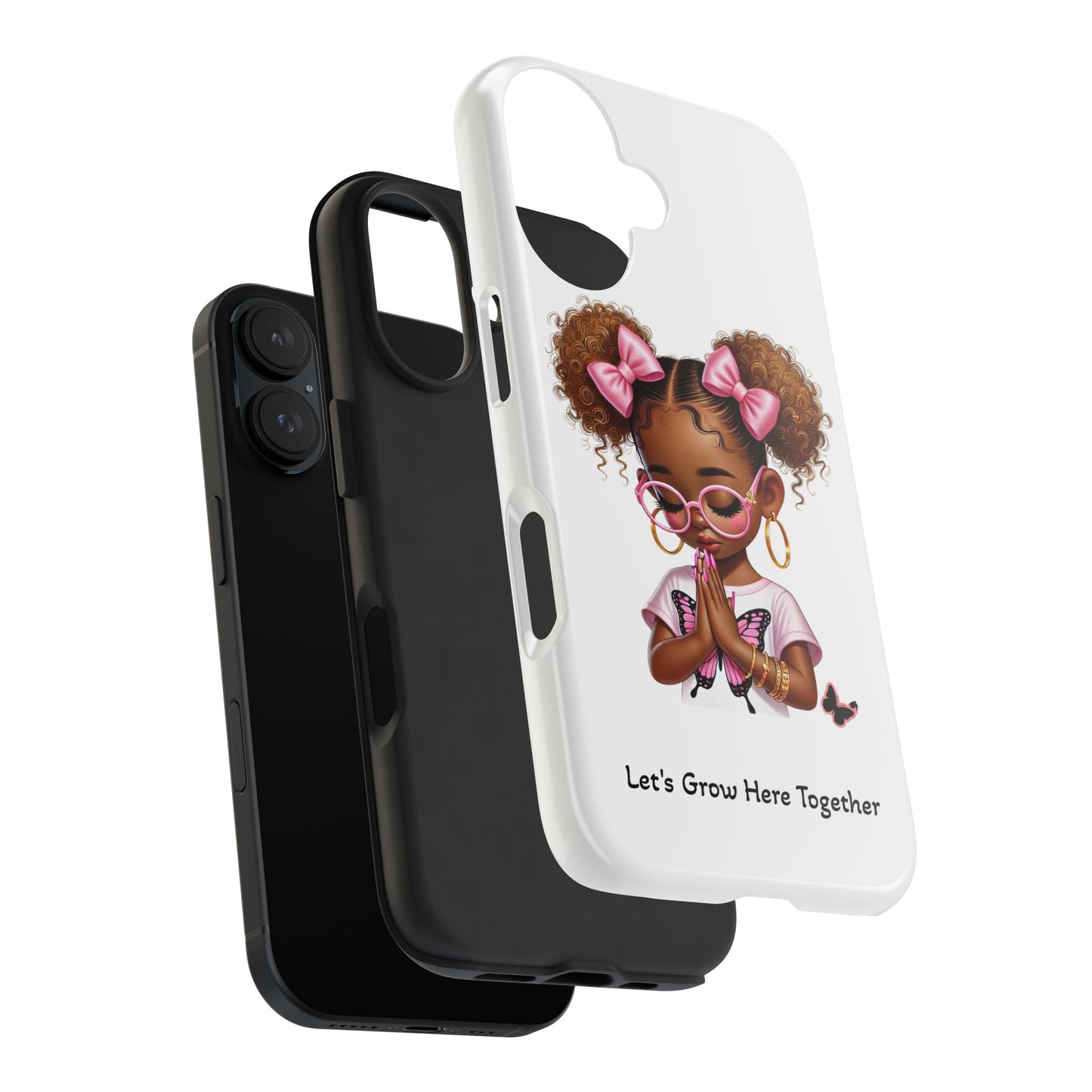 Cute Inspirational Phone Case, Tough Phone Cases, Personalized Gift, Butterfly Design, Kids & Teens, Empowerment Gifts