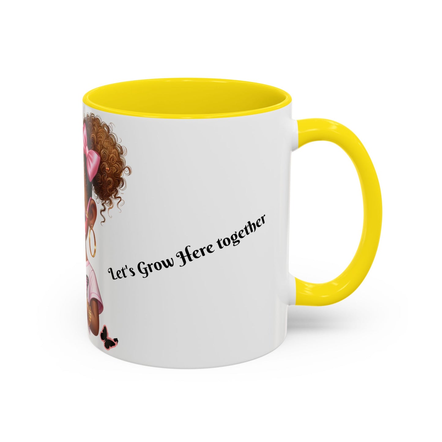 Empowering Accent Coffee Mug, Black Handle Mug, Inspirational Gift for Moms, Motivational Mug for Her, Birthday & Friendship Gift