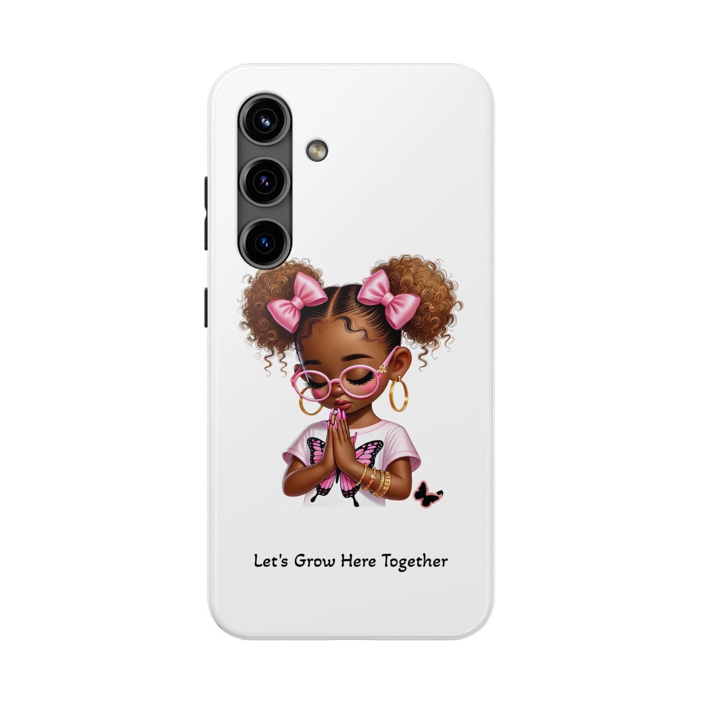 Cute Inspirational Phone Case, Tough Phone Cases, Personalized Gift, Butterfly Design, Kids & Teens, Empowerment Gifts