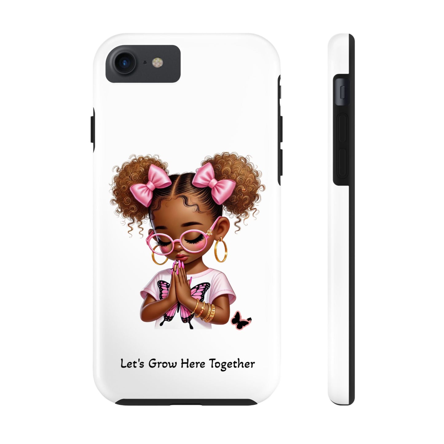 Cute Inspirational Phone Case, Tough Phone Cases, Personalized Gift, Butterfly Design, Kids & Teens, Empowerment Gifts