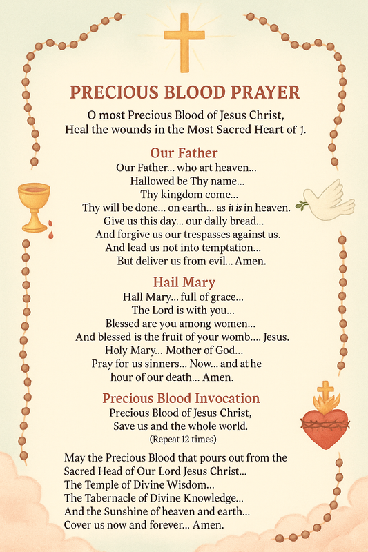 Printable: Precious blood of Jesus Prayer.