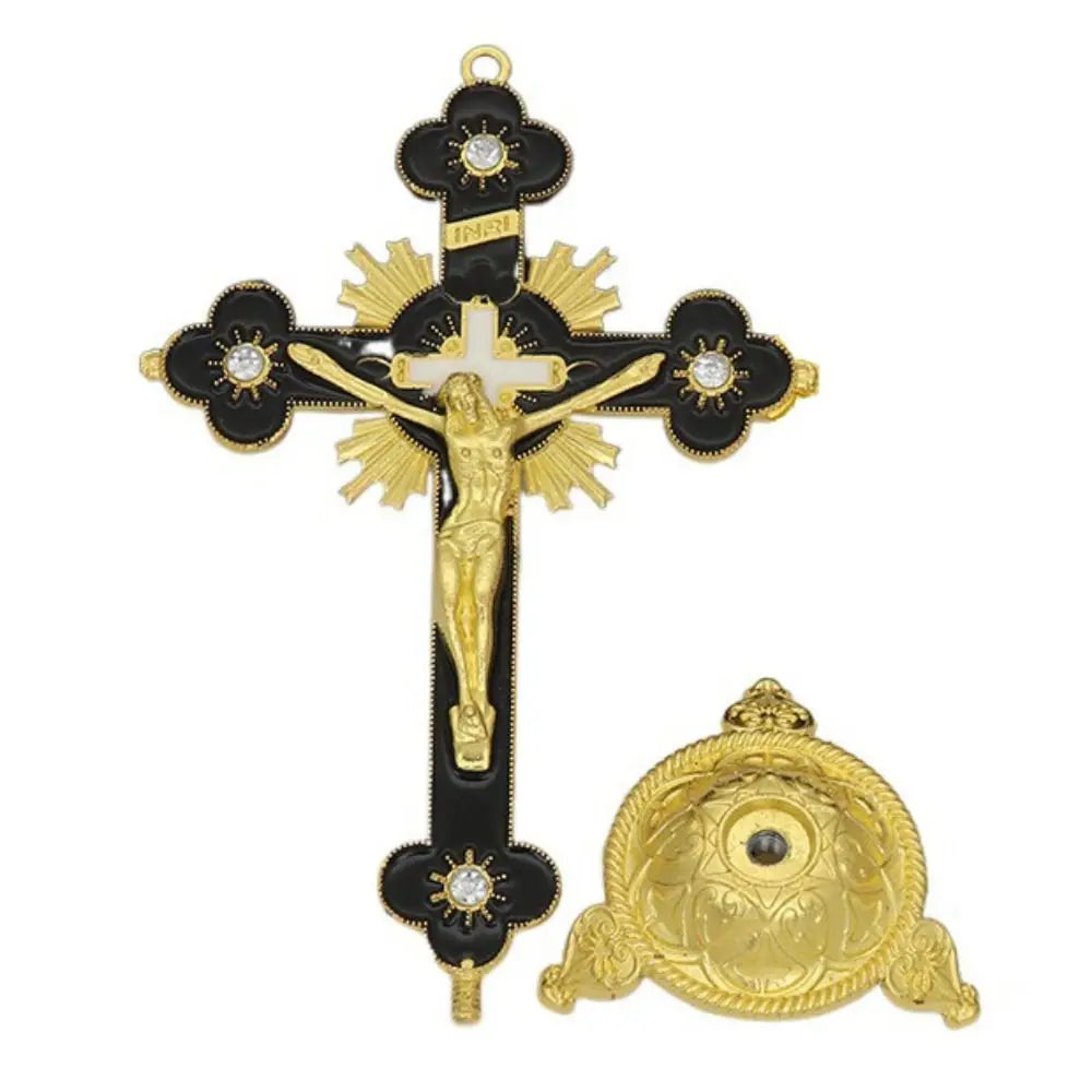 Gold Catholic INRI Budded Wall Crosses Christian Latin Cross Fleuree Prayer Church Decor Hanging Crucifix