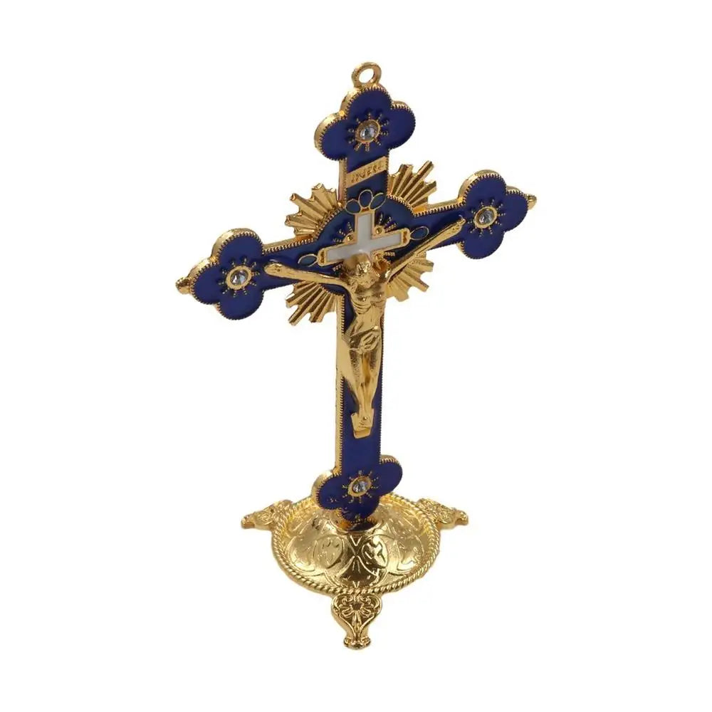 Gold Catholic INRI Budded Wall Crosses Christian Latin Cross Fleuree Prayer Church Decor Hanging Crucifix
