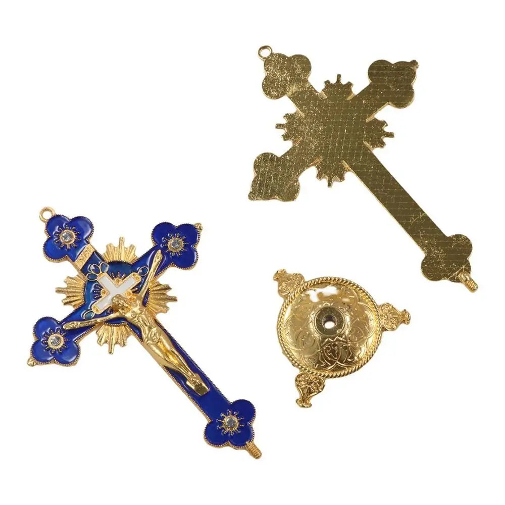 Gold Catholic INRI Budded Wall Crosses Christian Latin Cross Fleuree Prayer Church Decor Hanging Crucifix