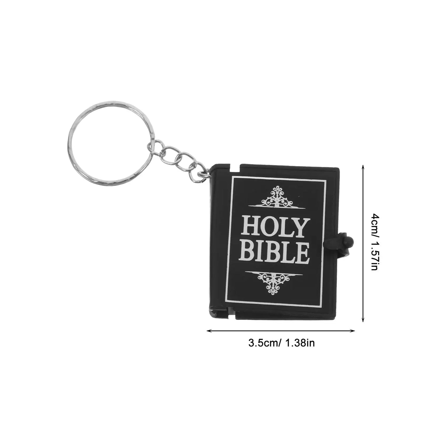 4 Pcs Mini Scripture Keychain Bible Verse Christian Miniature Books Inspirational Keychain Hanging Keychain Book Pendant Keyring