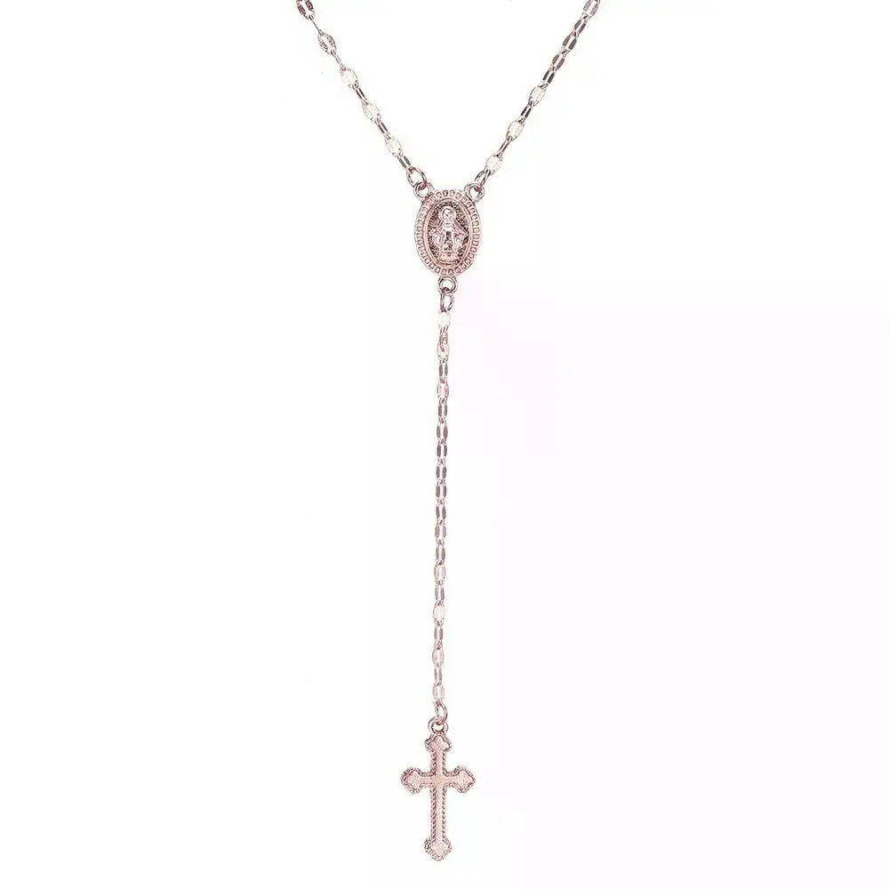 2024 New Fashion Vintage Christian Cross Bohemia Religious Rosary Pendant Necklace for Women Charm Fashion Jewelry Gifts
