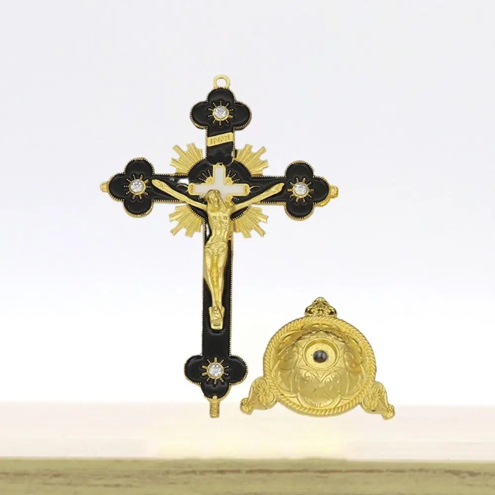 Gold Catholic INRI Budded Wall Crosses Christian Latin Cross Fleuree Prayer Church Decor Hanging Crucifix